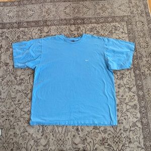 Nike Short Sleeve Tee in Light Blue with White Swoosh